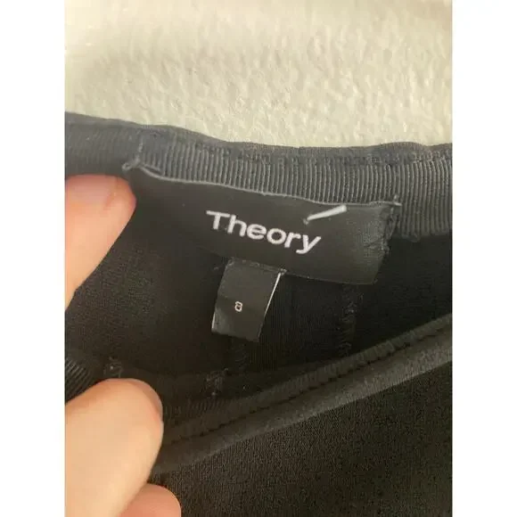 Theory Women's Black Pleated Dress Slacks Sz 8 - Picture 5 of 8